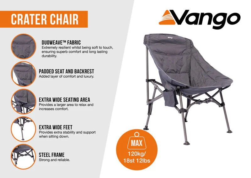 2 x Vango Crater Camping Chair - Image 4