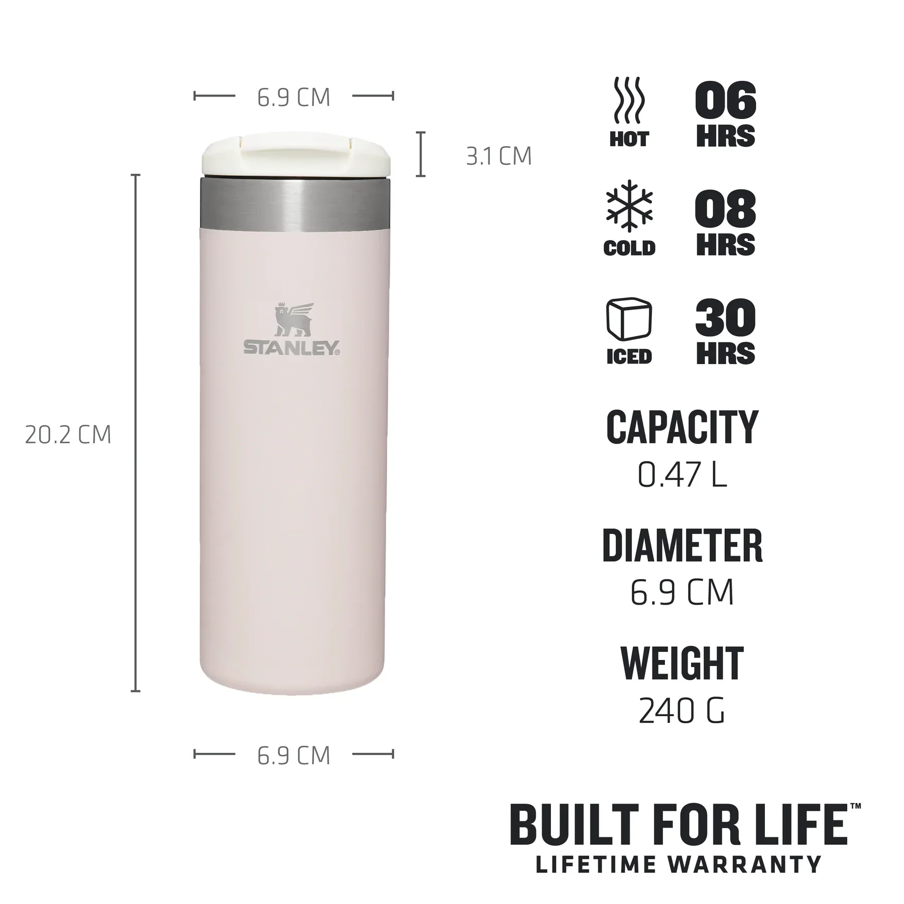 Stanley Aerolight™ Transit Mug | 0.47L Rose Quartz Metallic - Image 2