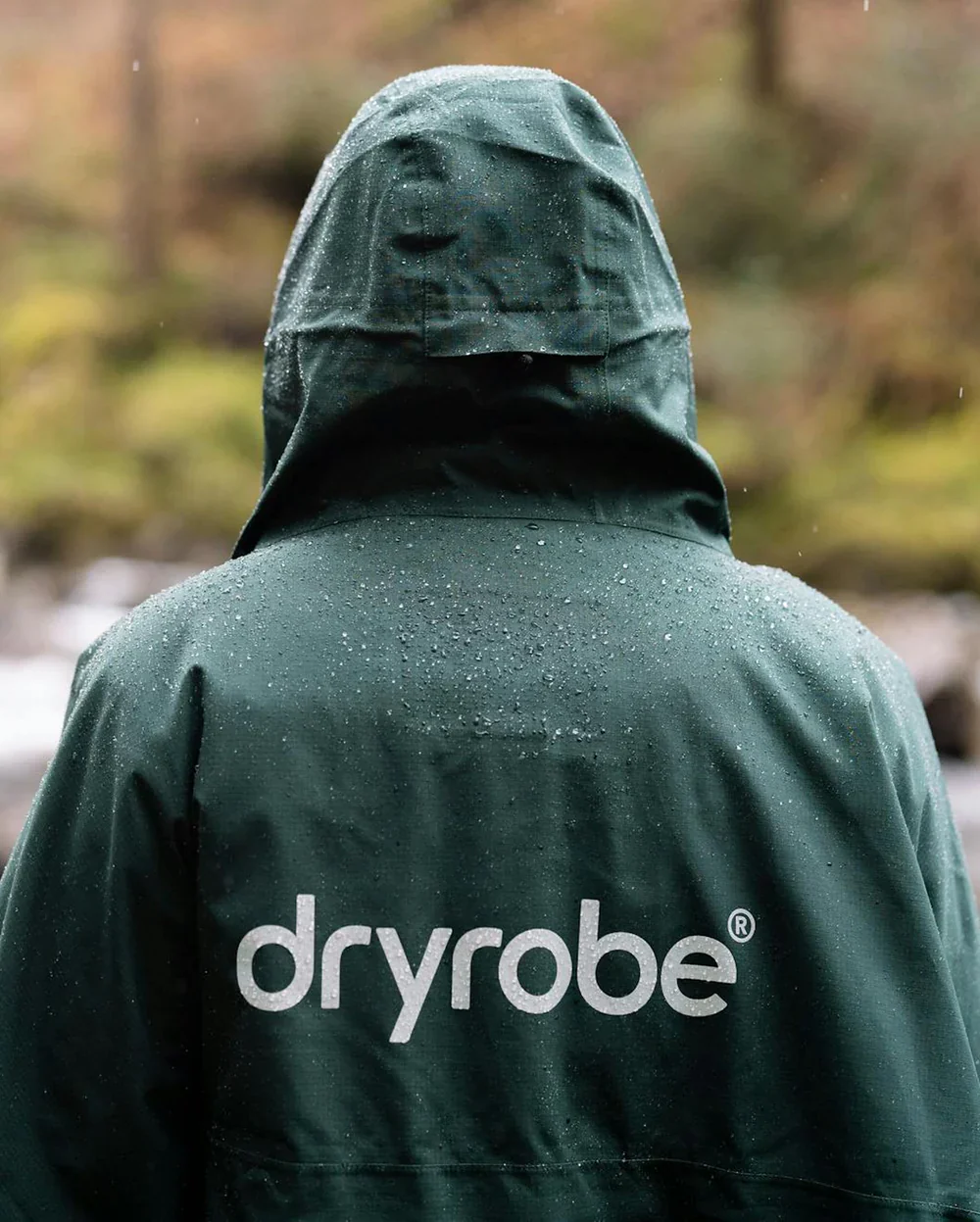 Dryrobe One Size Rainproof Poncho - Dark Green - Image 2