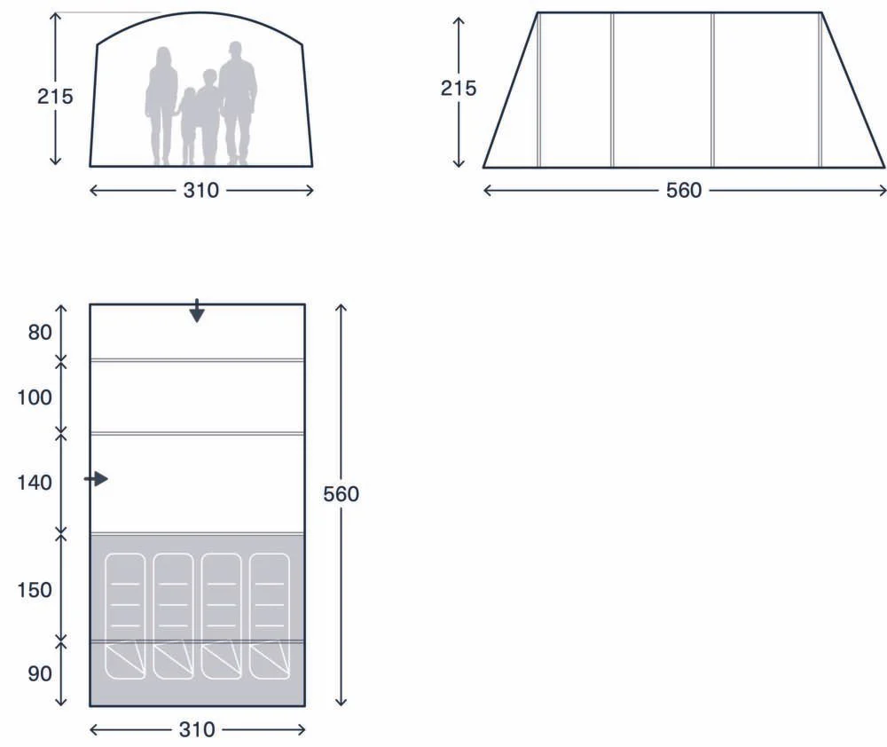 Kampa Dawlish 4 Air Tent 2026 - Image 2