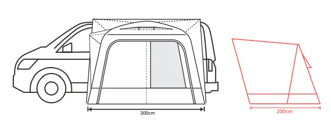 Outdoor Revolution Cayman Air High 255cm - 305cm Drive Away Awning 2026 Model - Image 3