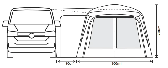 Outdoor Revolution Cayman Air Midline 220cm - 255cm Drive Away Awning 2026 - Image 3