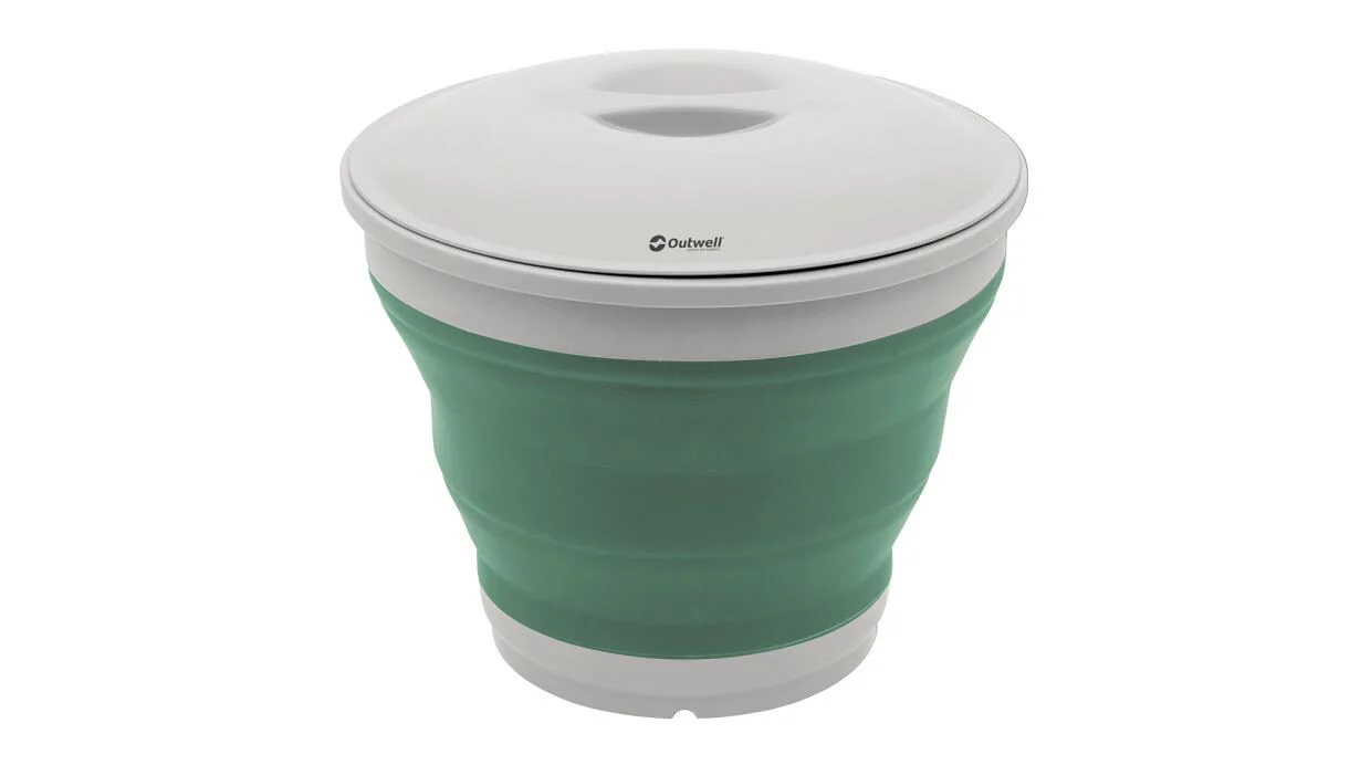 Outwell Collaps Round Bucket with Lid - Shadow Green - Image 2