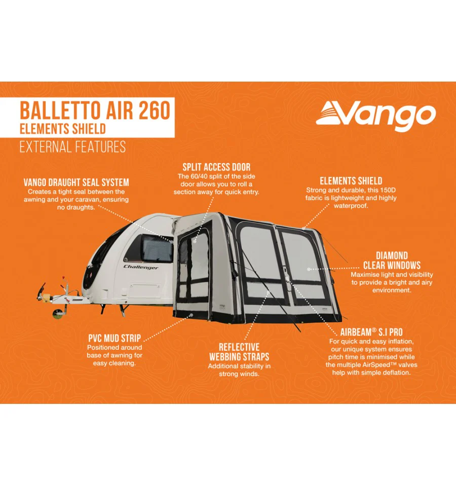 Vango Balletto 260 Air Awning Elements Shield - Image 8