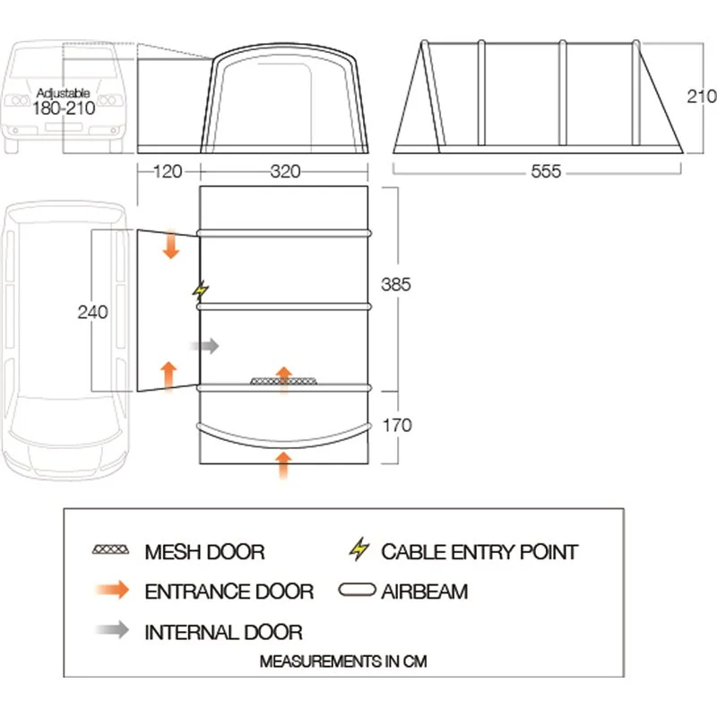 Vango Galli CC II Air Low Drive Away Awning 24/25 models - Image 2