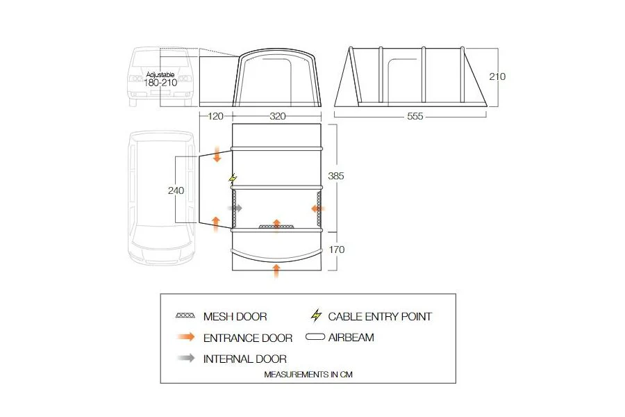Vango Galli Pro Air Low Drive Away Awning - Image 2