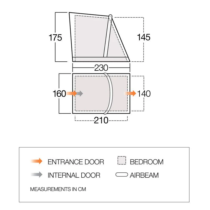 Vango Riviera Air Awning 390 Elements TC Package With Free Tall Annex Elements TC - Riviera, Caravan Awning Side Canopy and    CP225 - Breathable Fitted Carpet - Riviera 390 - Image 16