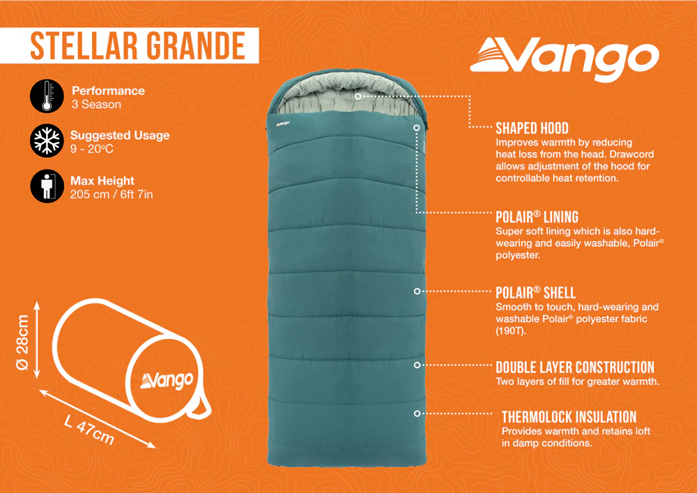 Vango Stellar Grande Sleeping Bag - Harissa - Image 4
